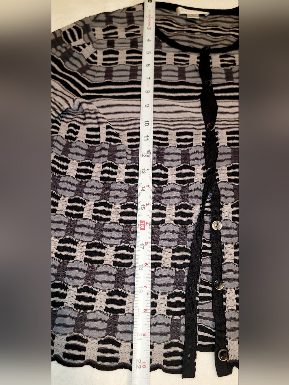 PENDLETON Rayon/Nylon Button Down Sweater Womens Size Med Black & Grey - Picture 3 of 10